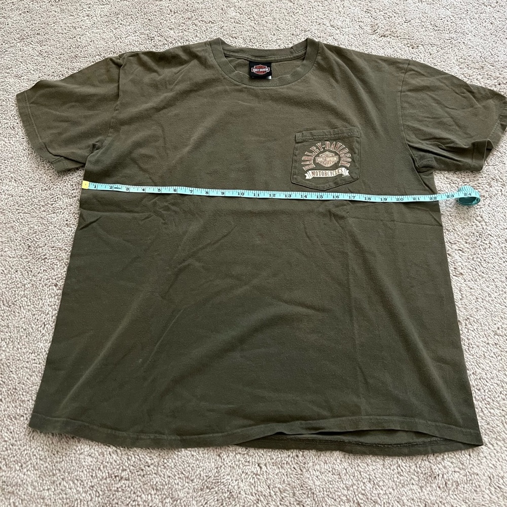 Olive Green Harley Davidson Graphic T-Shirt